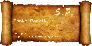 Sanko Patrik névjegykártya