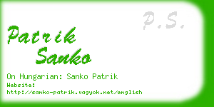 patrik sanko business card